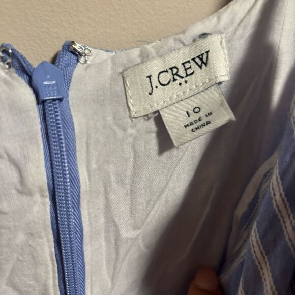 J.Crew Sleeveless Seaside Stripe Linen Jumpsuit- Size 10 - Picture 8 of 12